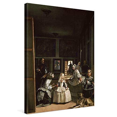 PICANOVA – Diego Velázquez – Las Meninas 30x40cm – Bild auf Leinwand – Premium Kunstdruck Auf 2cm Holz-Keilrahmen Für Schlaf- Und Wohnzimmer – Klassische Kunst von PICANOVA