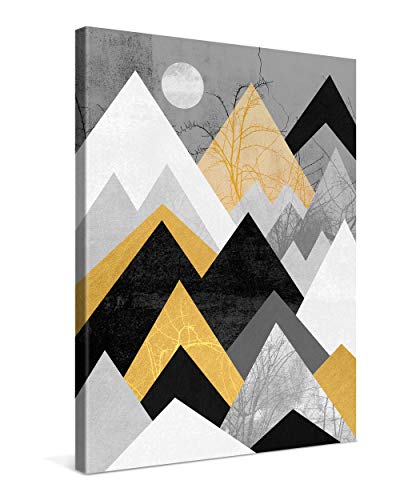 PICANOVA – Golden Mountains 30x40cm – Premium Leinwanddruck – Kunstdruck Auf 2cm Holz-Keilrahmen Für Schlaf- Und Wohnzimmer Von Elisabeth Fredriksson von PICANOVA