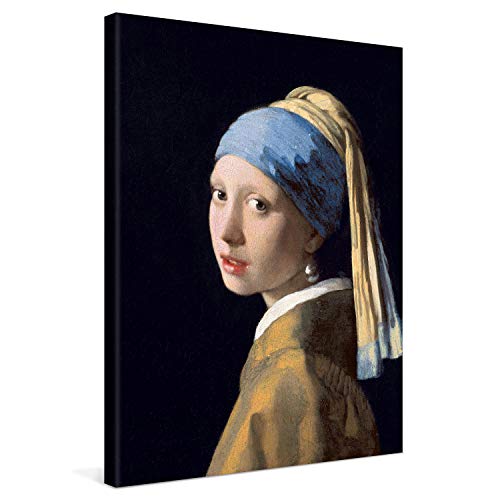 PICANOVA – Jan Vermeer – Girl with a Pearl Earing 30x40cm – Bild auf Leinwand – Premium Kunstdruck Auf 2cm Holz-Keilrahmen Für Schlaf- Und Wohnzimmer – Klassische Kunst von PICANOVA