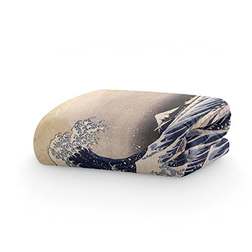 PICANOVA – Kuscheldecke 100x70cm – Katsushika Hokusai The Great Wave Off Kanagawa – Decke mit Bild – Premiumqualität Fleecedecke 510g/qm – Weich Und Gemütlich Fotodecke – Klassische Kunst von PICANOVA