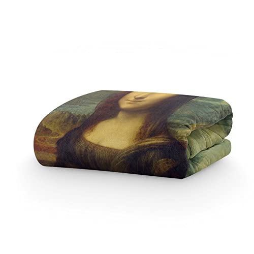 PICANOVA – Kuscheldecke 100x70cm – Leonardo da Vinci Mona Lisa – Decke mit Bild – Premiumqualität Fleecedecke 510g/qm – Unschlagbar Weich Und Gemütlich Fotodecke – Klassische Kunst von PICANOVA