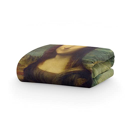 PICANOVA – Kuscheldecke 150x100cm – Leonardo da Vinci Mona Lisa – Decke mit Bild – Premiumqualität Fleecedecke 510g/qm – Unschlagbar Weich Und Gemütlich Fotodecke – Klassische Kunst von PICANOVA