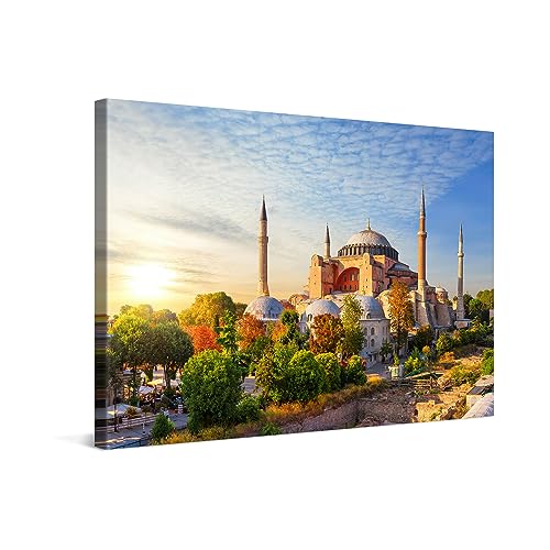 PICANOVA – Leinwandbild 30x20cm Ayasofya Hagia Sophia Moschee – Leinwanddruck – Wandbild Kunstdruck Auf 2cm Holz-Keilrahmen Für Schlaf- Und Wohnzimmer Wanddekoration – Bild auf Leinwand von PICANOVA