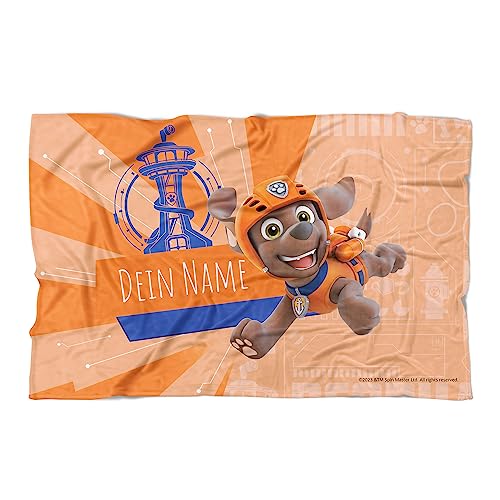 PICANOVA PAW Patrol Zuma Handtuch mit Name 140x90cm – Hochwertiges Bedrucktes Handtuch – Blickfang-Strandtuch Aus Hautfreundlichem Frottee – Badetuch mit Text Individuell Bedruckt von PICANOVA