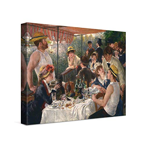 PICANOVA – Pierre-Auguste Renoir – Luncheon of the Boating Party 40x30cm – Bild auf Leinwand – Premium Kunstdruck Auf 2cm Holz-Keilrahmen Für Schlaf- Und Wohnzimmer – Klassische Kunst von PICANOVA