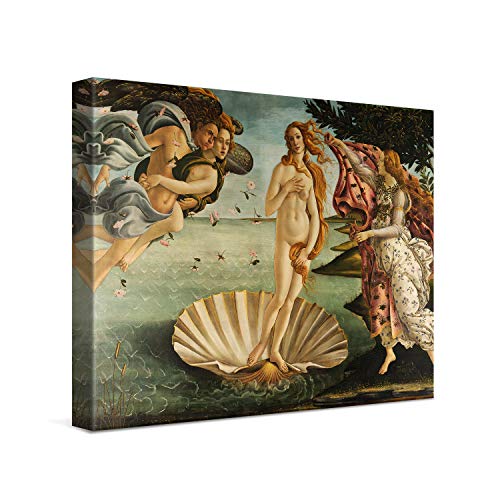 PICANOVA – Sandro Botticelli – The Birth of Venus 40x30cm – Bild auf Leinwand – Premium Kunstdruck Auf 2cm Holz-Keilrahmen Für Schlaf- Und Wohnzimmer – Klassische Kunst von PICANOVA