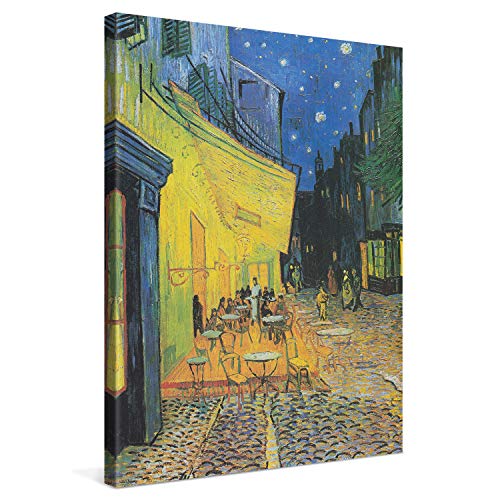 PICANOVA – Vincent Van Gogh Café Terrace at Night 30x40 cm – Bild auf Leinwand – Leinwandbild – Premium Leinwanddruck – Kunstdruck Auf 2cm Holz-Keilrahmen Für Schlaf- Und Wohnzimmer von PICANOVA