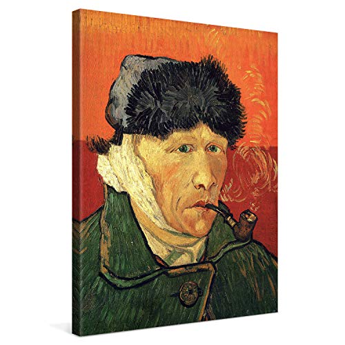 PICANOVA – Vincent Van Gogh Self-Portrait with Bandaged Ear 2 30x40 cm – Bild auf Leinwand – Leinwandbild – Premium Leinwanddruck – Kunstdruck Auf 2cm Holz-Keilrahmen Für Schlaf- Und Wohnzimmer von PICANOVA