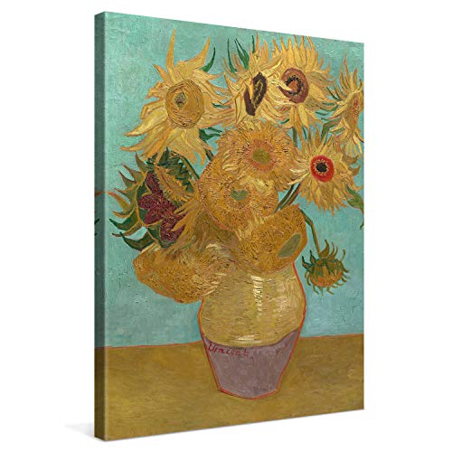 PICANOVA – Vincent Van Gogh Sunflowers 30x40 cm – Bild auf Leinwand – Leinwandbild – Premium Leinwanddruck – Kunstdruck Auf 2cm Holz-Keilrahmen Für Schlaf- Und Wohnzimmer von PICANOVA