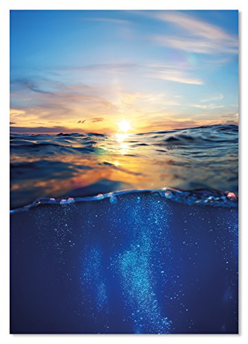 PICSonPAPER Poster Underwater Sunrise, ungerahmt DIN A4, Dekoration, Kunstdruck, Wandbild, Fineartprint (Unterwasser, DIN A4) von PICSonPAPER