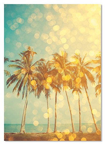 Poster Palm Trees ON Tropical Beach, ungerahmt 40 cm x 50 cm, Dekoration, Kunstdruck, Wandbild, Fineartprint (Palmen, 40 cm x 50 cm) von PICSonPAPER