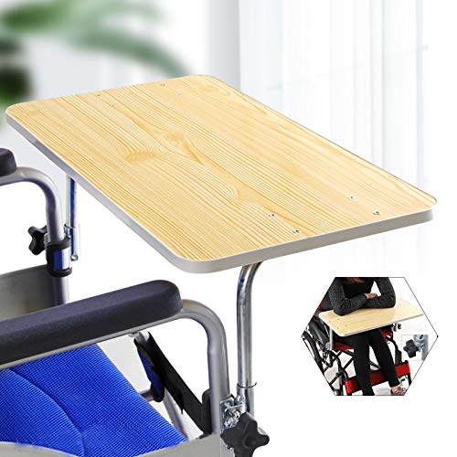 PINFANSHIJIE Rollstuhl-Tablett, Abnehmbarer Rollstuhl-Schoßtisch aus Holz mit robuster Stahlrohrstütze for Essen, Lesen, Schreiben/656 von PINFANSHIJIE
