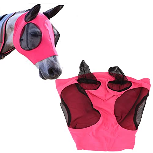 Pferde-Gesichtsmaske mit Ohren, Pferde-Fliegenmaske, Schutz for Pferdegesicht / 1313 (Color : Rose) von PINFANSHIJIE