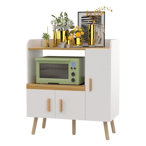 PIPIPOXER Sideboard, Küchenschrank mit Mikrowellenregal Türen und Aufbewahrungsschrank, mit 3 Türen, Küchenschrank Aufbewahrungsschrank für Wohnzimmer, Küche, Esszimmer, 83 x 40 x 95cm von PIPIPOXER