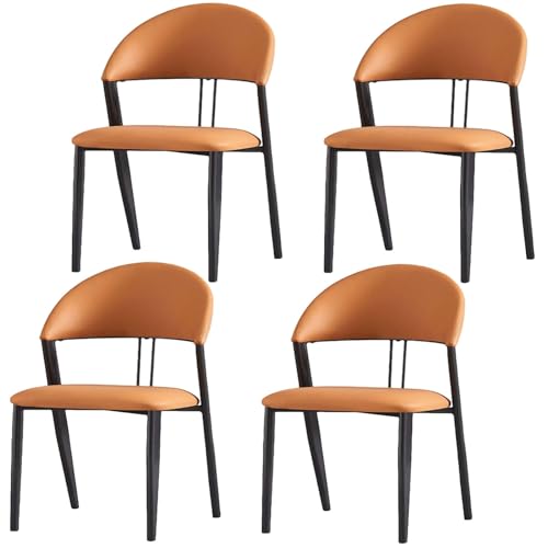 PIPOEI Esszimmerstühle 2/4/6er Set, Stil Modern Skandinavischer Restaurantstühle, Sitzfläche aus Kunstleder, stühle Gestell aus Metall Polsterstuhl Design 02,Set of 4 von PIPOEI