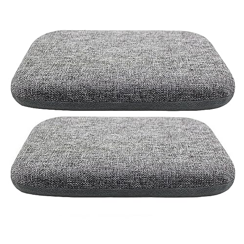 PIPOEI Stuhlpolster für Esszimmerstühle 2er Set mit Bändern, 4cm Dicke Memory Foam Stuhlpolster rutschfestes Hufeisen Sitzkissen, Leinenkissen waschbarer Bezug Pad Black,45 x 45 x 4cm von PIPOEI