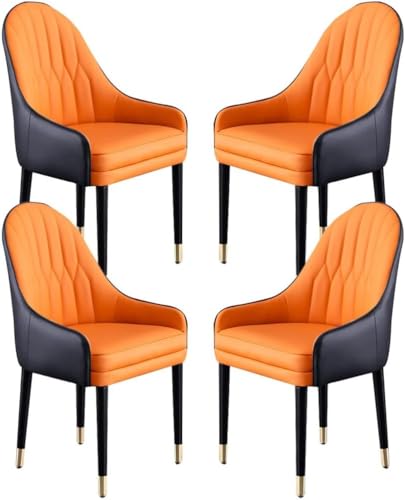 PJGFBYT Esszimmerstühle aus Mikrofaser-Leder, mit ergonomischer Rückenlehne und Beinen aus Buchenholz, für Theke, Lounge, Empfangsstuhl, 4 Stück (Farbe: A) von PJGFBYT