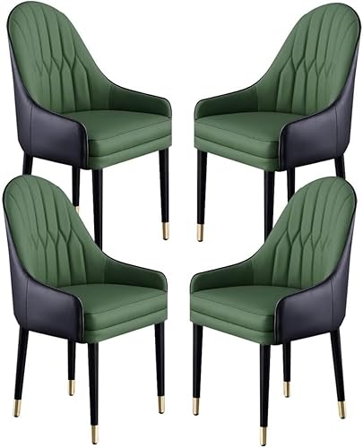 PJGFBYT Esszimmerstühle aus Mikrofaser-Leder, mit ergonomischer Rückenlehne und Beinen aus Buchenholz, für Theke, Lounge, Empfangsstuhl, 4 Stück (Farbe: D) von PJGFBYT