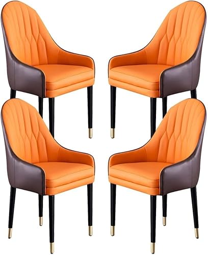PJGFBYT Esszimmerstühle aus Mikrofaser-Leder, mit ergonomischer Rückenlehne und Beinen aus Buchenholz, für Theke, Lounge, Empfangsstuhl, 4 Stück (Farbe: I) von PJGFBYT