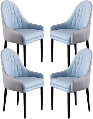 PJGFBYT Esszimmerstühle aus Mikrofaser-Leder, mit ergonomischer Rückenlehne und Beinen aus Buchenholz, für Theke, Lounge, Empfangsstuhl, 4 Stück (Farbe: L) von PJGFBYT