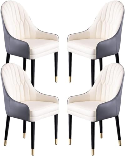 PJGFBYT Esszimmerstühle aus Mikrofaser-Leder, mit ergonomischer Rückenlehne und Beinen aus Buchenholz, für Theke, Lounge, Empfangsstuhl, 4 Stück (Farbe: Z) von PJGFBYT