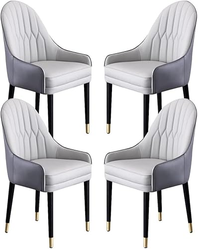 PJGFBYT Esszimmerstühle aus Mikrofaser-Leder, mit ergonomischer Rückenlehne und Beinen aus Buchenholz, für Theke, Lounge, Empfangsstuhl, 4er-Set, Farbe: J von PJGFBYT