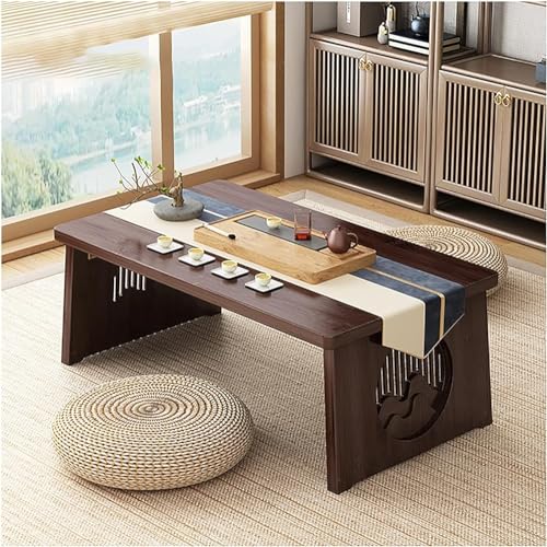 PJGFBYT Japanischer Bodentisch, niedriger Altartisch für Meditation, Tatami-Kaffeetisch, kleiner Teetisch zum Sitzen, für Essen und spirituelle Praktiken (Größe: 70 x 40 x 30 cm, Farbe: B) von PJGFBYT