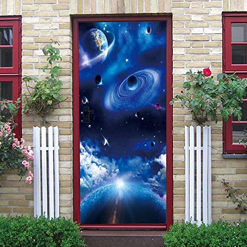 Türaufkleber Milchstraße Schöne Sternenhimmellandschaft 77 X 200 Cm Türtapete Selbstklebend Türposter Fototapete Poster Tapete Pvc 3D Türaufkleber Selbstklebend Diy Türbild - Foto Der Kinderzimmertür von PLEETS