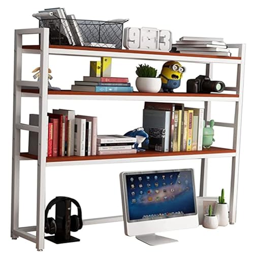 PNAJFUEL Schreibtisch-Organizer, Bücherregal Für Den Schreibtisch Für Computer, Mehrzweck-Bücherregal Aus Metall Für Die Arbeitsplatte, Verstellbares Bücherregal Für Den Schreibtisch/White C/95X25X1 von PNAJFUEL