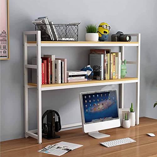 PNAJFUEL Schreibtisch-Organizer, Schreibtisch-Bücherregal Für Computertisch, Verstellbares Schreibtisch-Bücherregal, Schreibtisch-Arbeitsplatten-Aufbewahrungsregal Aus Holz Und Metall/B/55X25X102Cm von PNAJFUEL