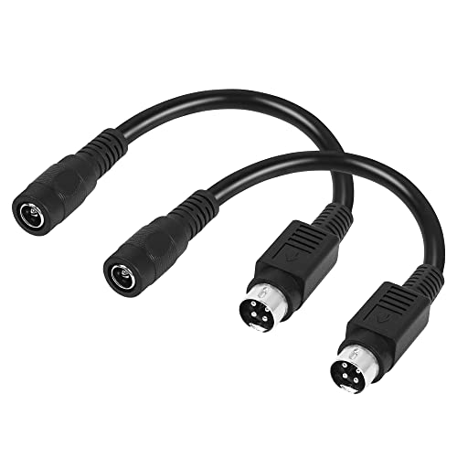 PNGKNYOCN 15 cm 4-poliges DIN auf 5,5 x 2,1 mm DC-Stromkabel, kurzes Kabel für CCTV-Kamerasystem, Ladegeräte, Adapter (2er-Pack) von PNGKNYOCN