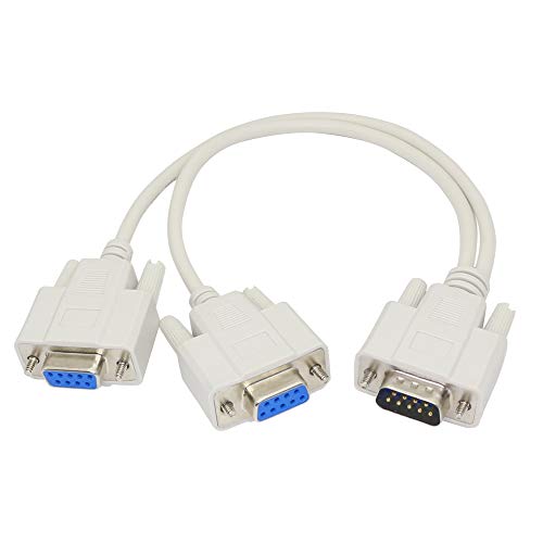 PNGKNYOCN 30 cm DB9 Y Splitter Kabel DB9 9 Pin 1 Stecker auf 2 Buchse RS232 Serial Splitter Adapter Gerade Durchgangskabel zum Verbinden verschiedener serieller Schnittstellengeräte von PNGKNYOCN