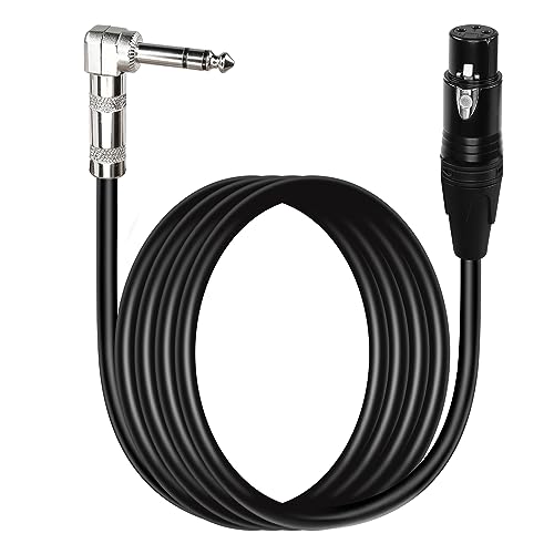 PNGKNYOCN 1/4 auf XLR Kabel 90 Grad rechter Winkel 6,35 mm TRS Stecker auf XLR Buchse Audio Stereo Mikrofonkabel für Lautsprecher, Bühne, DJ und mehr (2M) von PNGKNYOCN