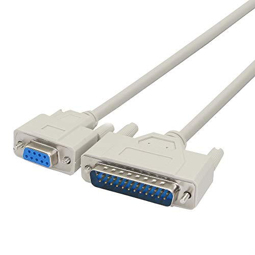 PNGKNYOCN DB9 auf DB25 Konvertierungskabel RS232 Buchse auf DB25 Stecker Nullmodem serielles paralleles Druckerkabel für DTE PC Mac Linux Datenübertragungskommunikation (1.5M) von PNGKNYOCN