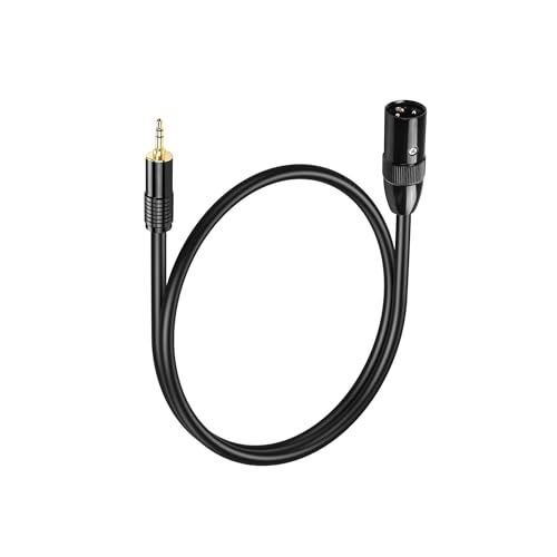 PNGKNYOCN XLR auf 3.5mm Kabel, vergoldetes 1/8 Zoll TRS Stecker auf XLR Stecker symmetrisches Kabel für Handy, Laptop, Lautsprecher, Mischpult (0.5M) (XLR Male) von PNGKNYOCN