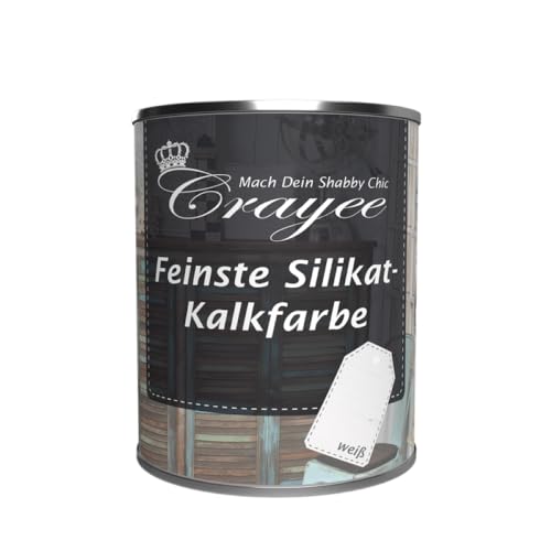 Crayee Feinste Silikat-Kalkfarbe | für Möbel und Wände Innen | Nachhaltig hergestellt mit regionalen Rohstoffen | Hochdeckend, umweltfreundlich, atmungsaktiv, geruchsarm, Gebinde:0.14L, Farbe:weiß von PNZ