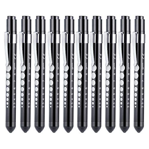 POCKETMAN LED-Stiftleuchte mit Pupillenanzeige und Linealdetektor Taschenlampe Penlights Medizinische Stiftleuchten für Krankenschwestern Ärzte (10 pack) von POCKETMAN