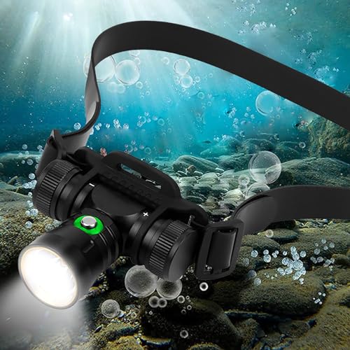 POCKETMAN Wiederaufladbare LED Stirnlampe Superhelle 1000 Lumen Leichte Unterwasser Stirnlampe IPX8 wasserdichtes Rating 3 Modus Beleuchtung Geeignet für Unterwasser Tauchen, Camping, Wandern von POCKETMAN