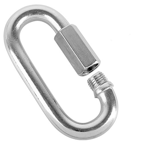 POFET 4 Stück M10 316 Edelstahl Kettenverbinder Heavy Duty D-Form Schloss, großer Karabiner Marine Grade Schnellverbinder Korrosionsbeständig Sicherheitskettenverbinder von POFET