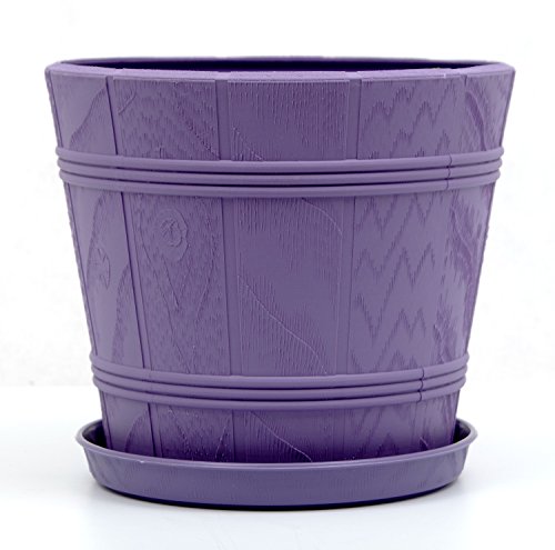 POKM Toolsmarket GmbH Blumentopf Blumenkübel Elba mit Untersetzer 15cm bis 42cm (Ø17 cm (0), Violett) von POKM Toolsmarket GmbH