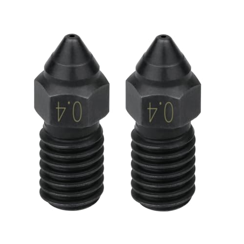 2pcs Ender 3 V3 SE gehärtete Stahldüsen Spider Hotend High Speed Düse Hohe Temperatur Kompatibel mit Creality Ender 7.Ender 5 S1 3D Drucker Zubehör Ersatz (2X 0.4mm) von POLISI3D