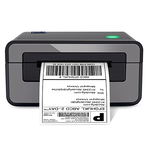 POLONO Etikettendrucker DHL Thermodrucker Labeldrucker, Thermo-Versandetikettendrucker Desktop Etikettendruck für Amazon, Ebay, Etsy & Shopify, DHL ups USB Mac/PC von POLONO