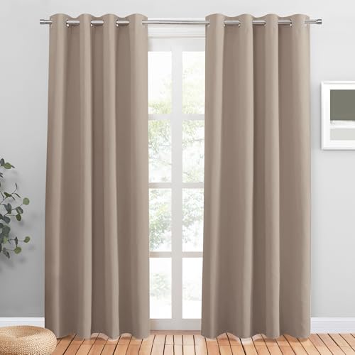 PONY DANCE Thermovorhang Kälteschutz mit Ösen Übergardinen 2er Set H 225 x B 132 cm Verdunkelnde Gardinen Wohnzimmer Deko Verdunklungsvorhänge Ösenvorhang Blickdicht, Taupe PONY DANCE Thermovorhang Kälteschutz mit Ösen Übergardinen 2er Set H 225 x B 132 cm Verdunkelnde Gardinen Wohnzimmer Deko Verdunklungsvorhänge Ösenvorhang Blickdicht, Taupe von PONY DANCE