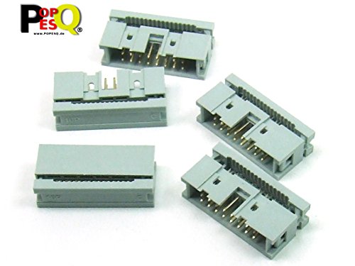POPESQ® - 5 Stk. x IDC 2.54mm Buchse Verlängerung Flachbandkabel 16 polig #A2058 von POPESQ
