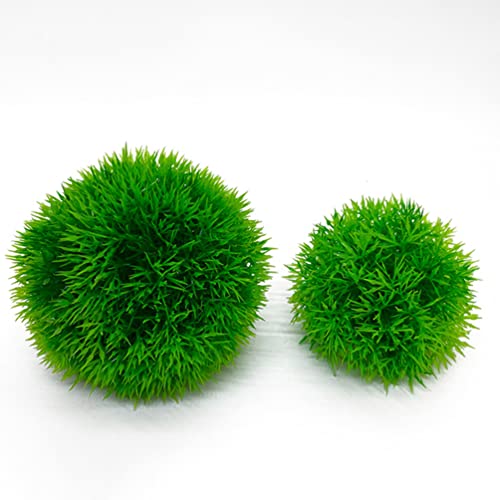 POPETPOP 2 Stück Aquarium-Dekorationen Künstliche Aquarienpflanzen Realistische Aquarienpflanzen Grasball für Aquarium-Dekoration von POPETPOP