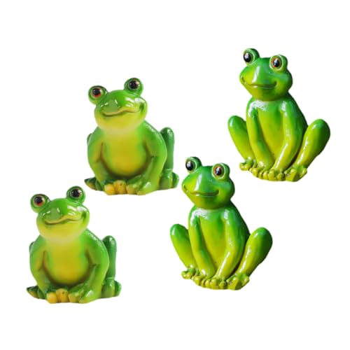 POPETPOP 4 Stück Frosch-Ornamente Plastikfroschskulptur Feng-Shui-Figur Bonsai Statue Miniaturfrösche aus Harz Miniatur-Frosch-Dekor Glas Kunsthandwerk aus Harz Moos Modell, NKI1HU0156489C2DQF8 von POPETPOP