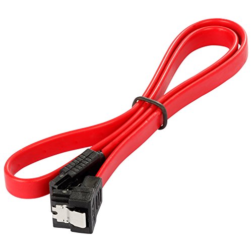 POPPSTAR 1x SATA Kabel SSD/HDD (0,5m SSD Datenkabel/SATA 3 Kabel SSD, gerade Stecker auf gewinkelt) bis zu 6 Gbit/s, rot von POPPSTAR