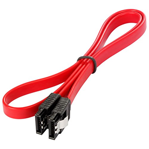 POPPSTAR 1x SATA Kabel SSD/HDD (0,5m SSD Datenkabel/SATA 3 Kabel SSD, 2 gerade Stecker) bis zu 6 Gbit/s, rot von POPPSTAR