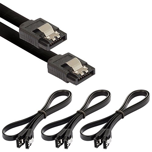POPPSTAR 3x SATA Kabel SSD/HDD (0,5m SSD Datenkabel/SATA 3 Kabel SSD, 2 gerade Stecker) bis zu 6 Gbit/s, schwarz von POPPSTAR