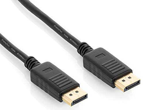 POPPSTAR Displayport 1.2v Kabel, inkl. Audioübertragung, HDCP 1.3 dreifach geschirmt, 4k Ultra HD, vergoldete Kontakte, 100 cm von POPPSTAR